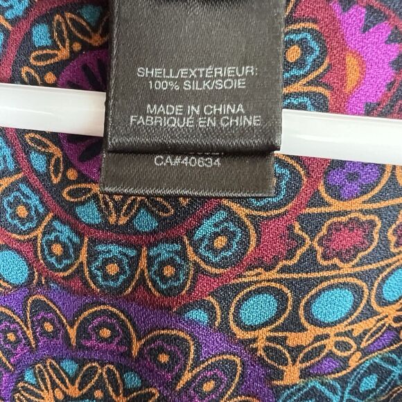 Marc By Marc Jacobs Silk Multi Colored Floral Ruffle Long Sleeve Boho Dress s3 - Picture 7 of 8